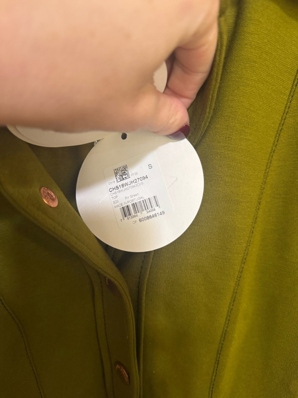 See by Chloe Green Button Up Blouse S NEW NWT - Picture 4 of 4